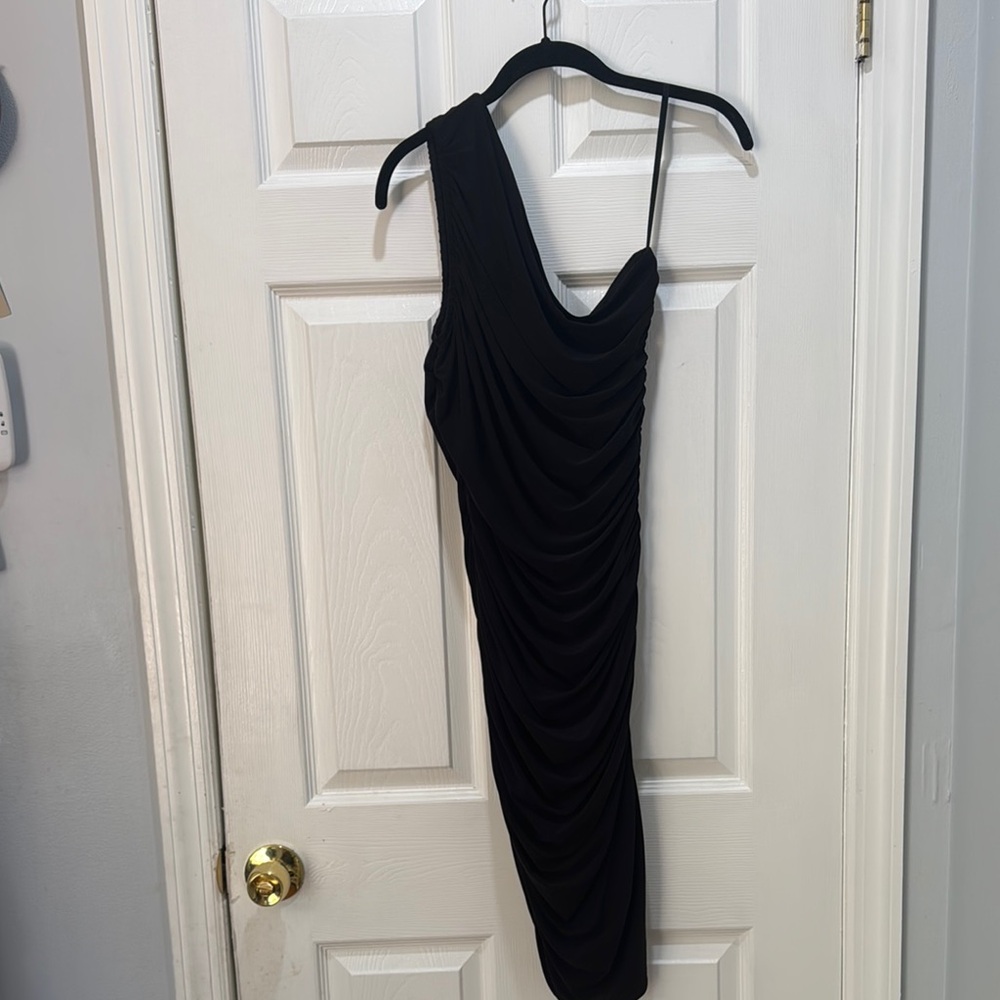 White House Black Market Black One Shoulder Dress